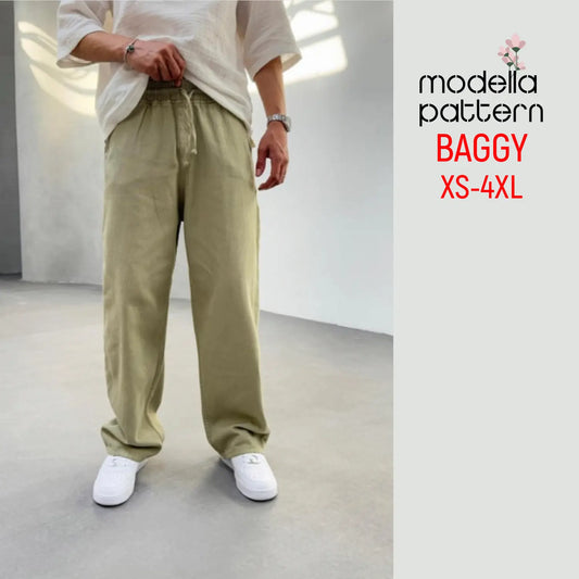 BAGGY Men’s Pants Sewing Pattern PDF – Relaxed Fit Elastic Waist