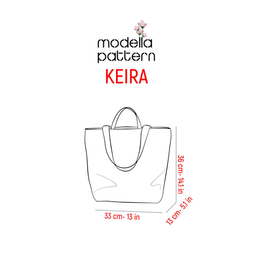 Keira Bag Sewing Pattern PDF | Stylish Everyday Tote with Zipper Closure | Modella Patterns