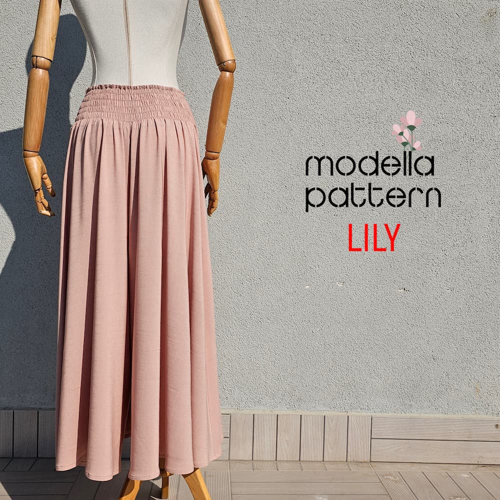 Lily Pants Sewing Pattern | Wide-Leg Elastic Waist Pants PDF | Beginner-Friendly Pattern