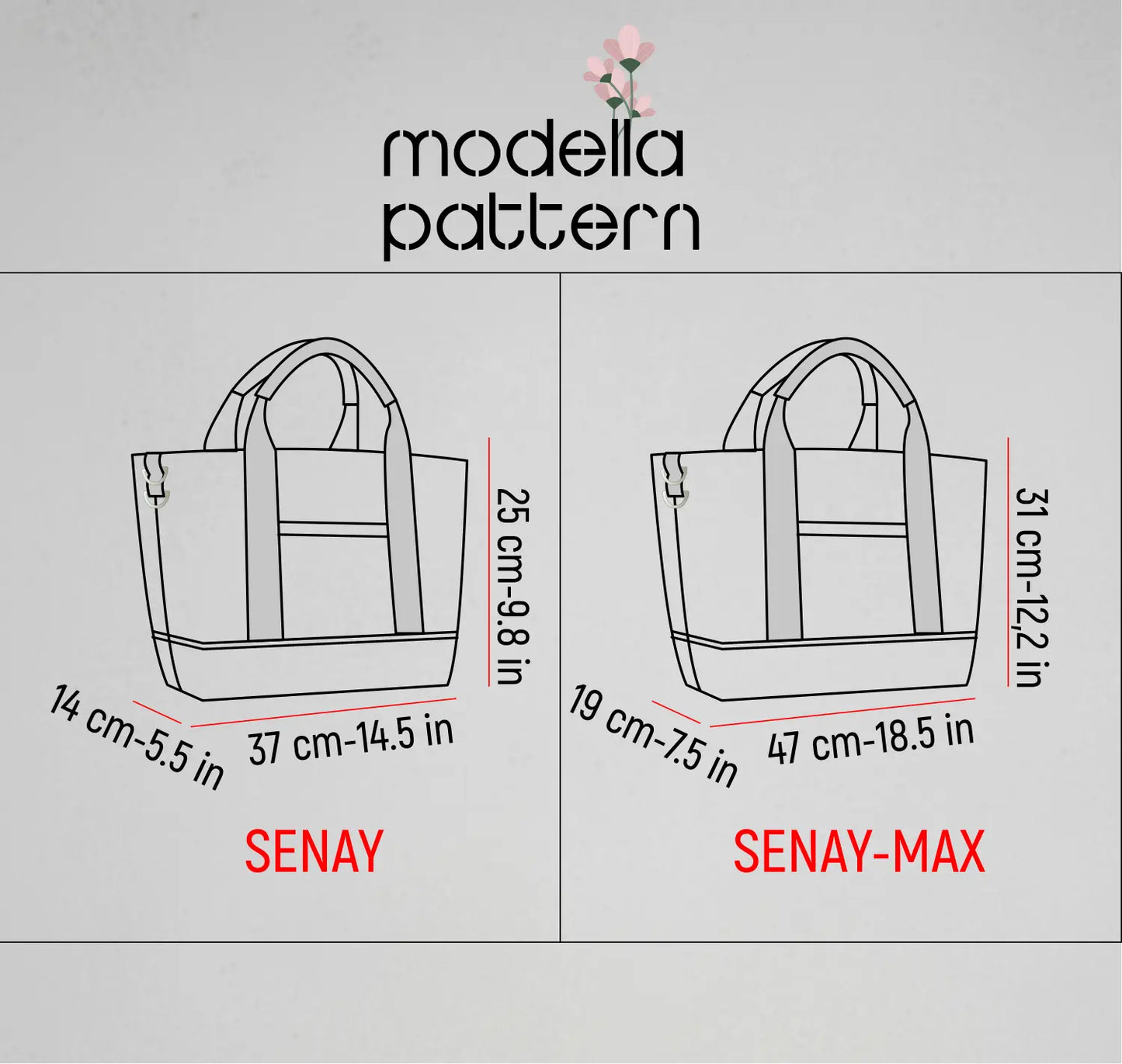 Senay Tote Bag Sewing Pattern – Two Sizes | PDF Tote Bag Pattern