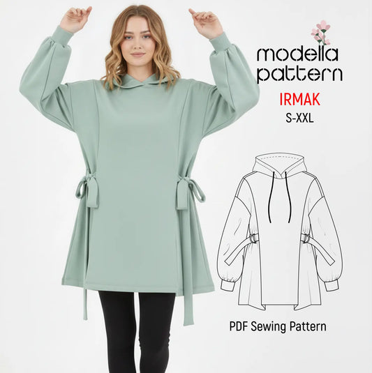 IRMAK Drawstring Side Hoodie Sewing Pattern (S–XXL)