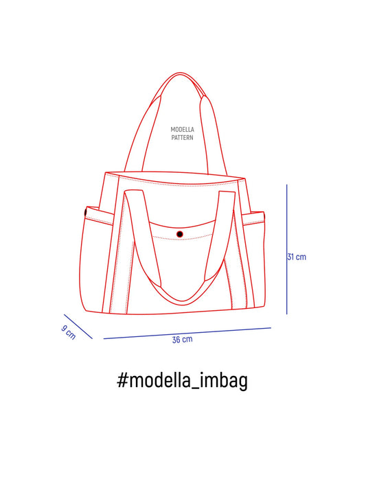 IMBag Sewing Pattern – Everyday Tote Bag with Pockets | PDF Digital Download