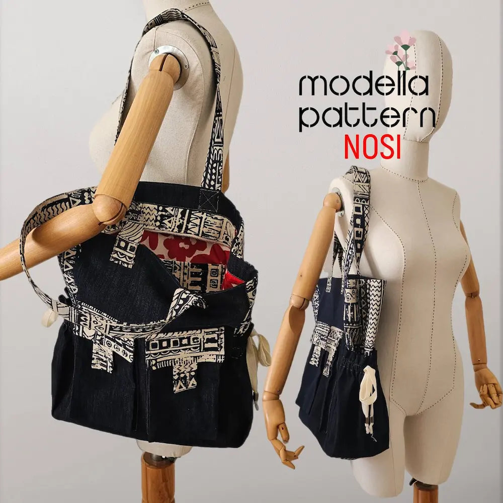 Nosi Bag Sewing Pattern | Spacious Tote Bag with Pockets | PDF Pattern