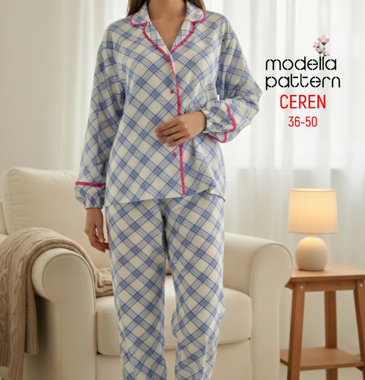 Patterns Modella CEREN Pajama Pant Sewing Pattern – PDF Download- 36-50 – Modella Pattern