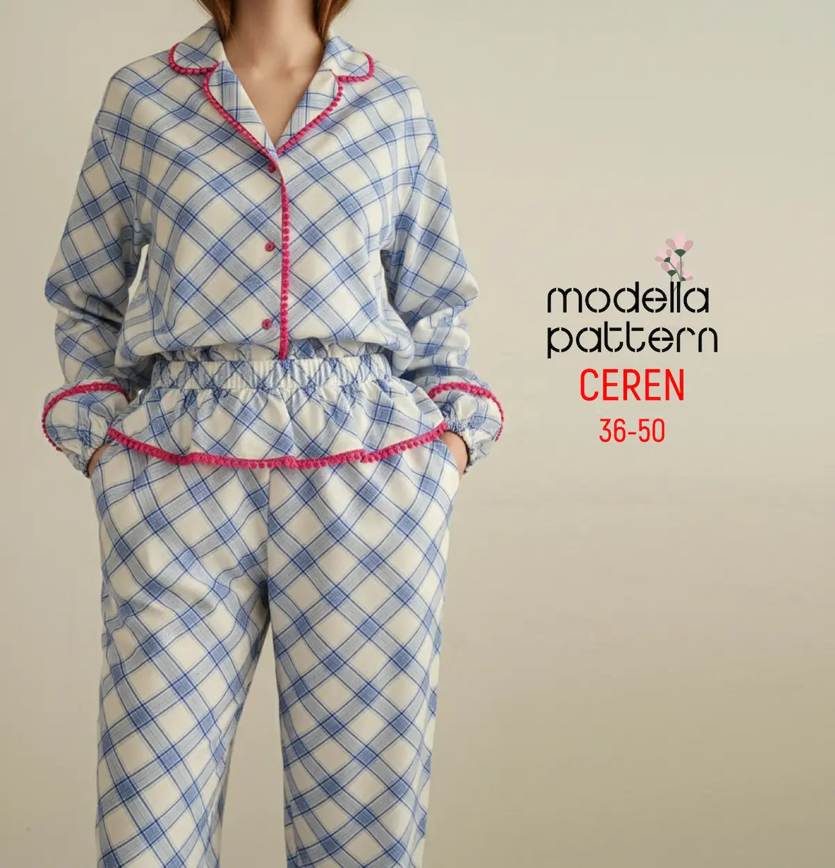 CEREN Pajama Top Sewing Pattern – PDF Download- 36-50