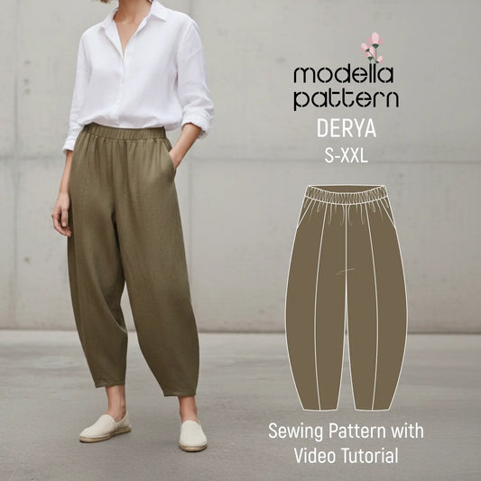 DERYA — Relaxed Fit Harem Pants Sewing Pattern | Sizes S–XXL | Two Fit Range Options