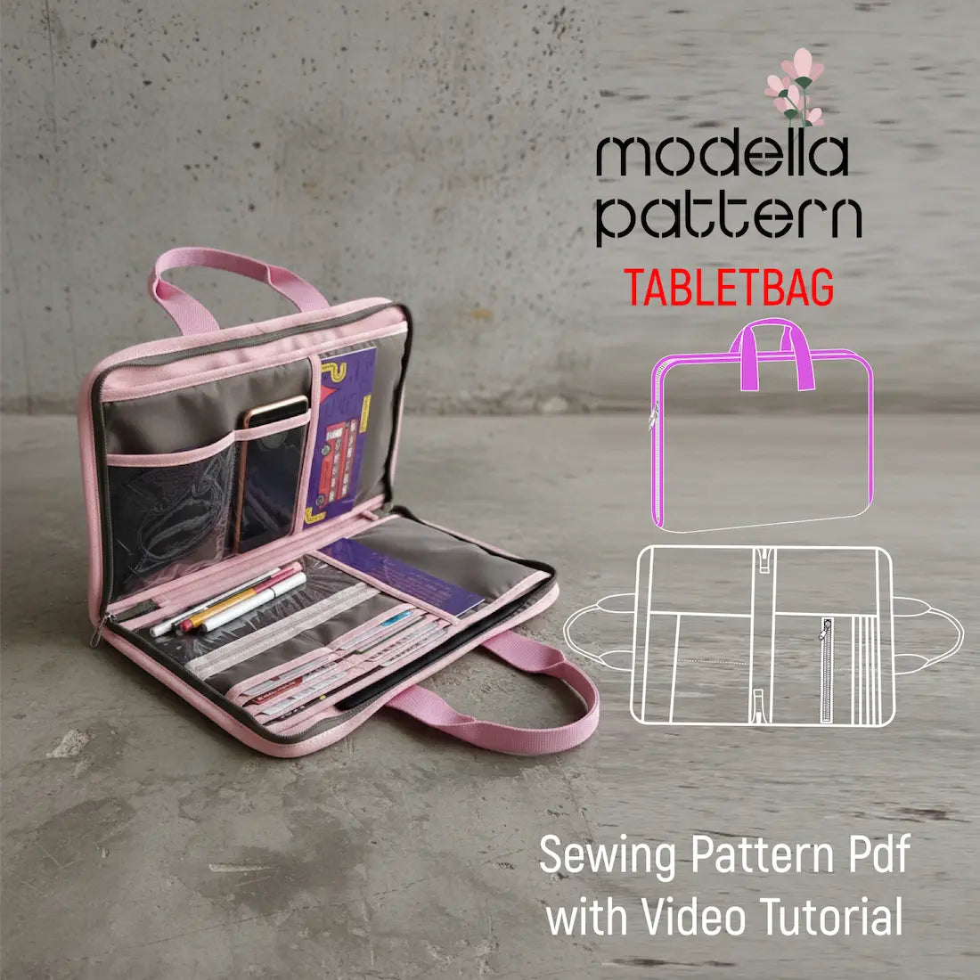 Tablet Bag Dikiş Kalıbı - Organizer El Çantası Pdf