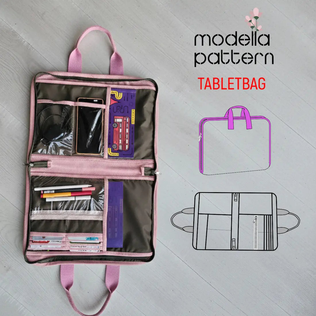 Tablet Bag Dikiş Kalıbı - Organizer El Çantası Pdf