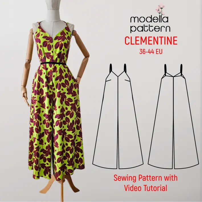 Clementine Tulum Elbise Dikiş Kalıbı | Askılı Yazlık Elbise PDF | Viskon Keten Tencel
