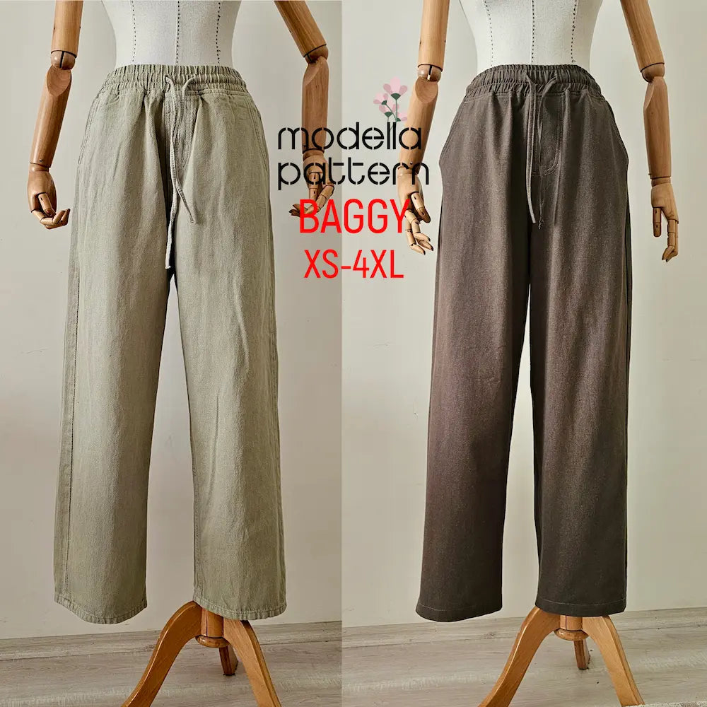 Bol Kesim Erkek Pantolon Dikiş Kalıbı PDF – Rahat Kesim, Lastikli Bel