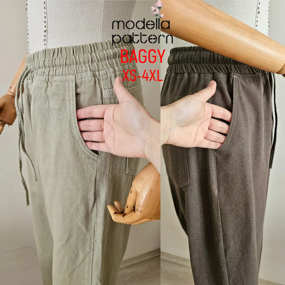 Bol Kesim Erkek Pantolon Dikiş Kalıbı PDF – Rahat Kesim, Lastikli Bel