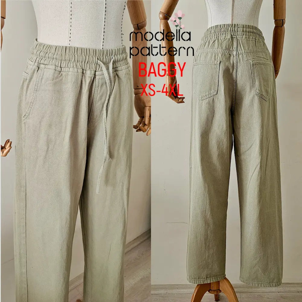 Bol Kesim Erkek Pantolon Dikiş Kalıbı PDF – Rahat Kesim, Lastikli Bel