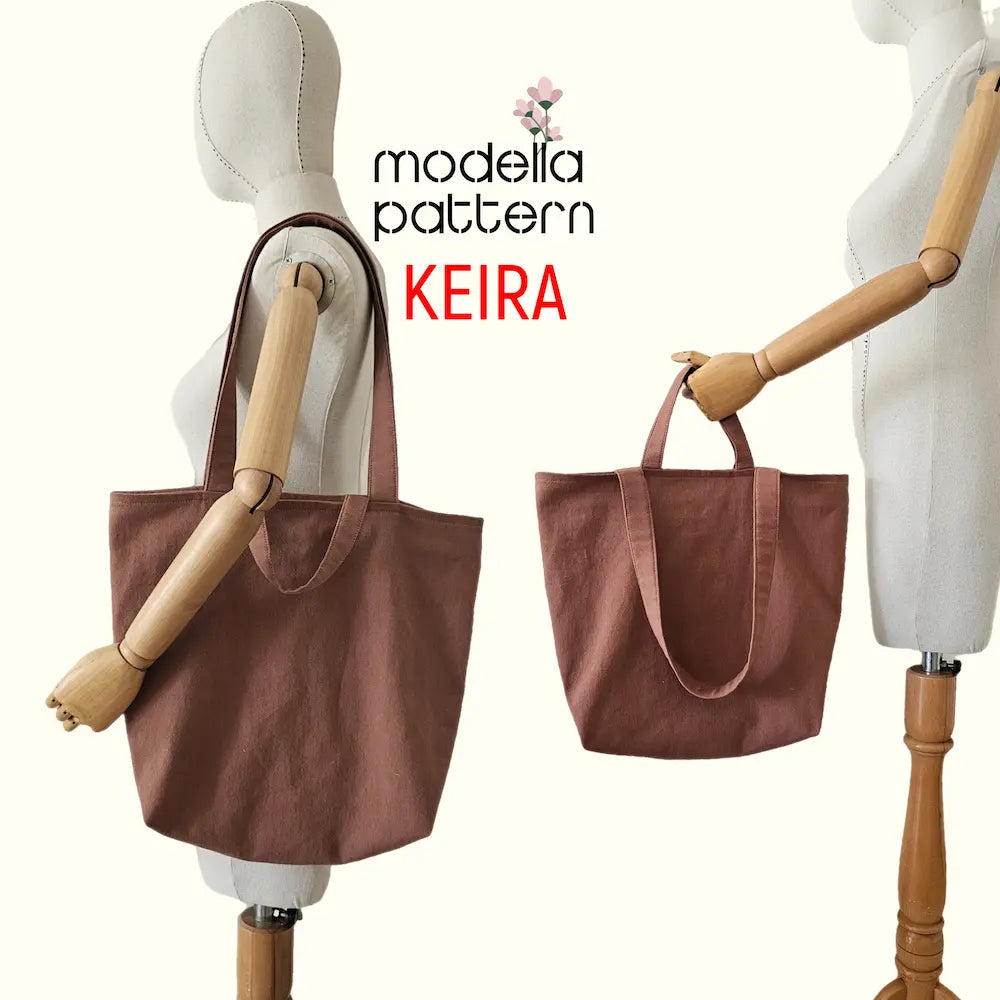 Keira Bag Sewing Pattern PDF | Stylish Everyday Tote with Zipper Closure | Modella Patterns