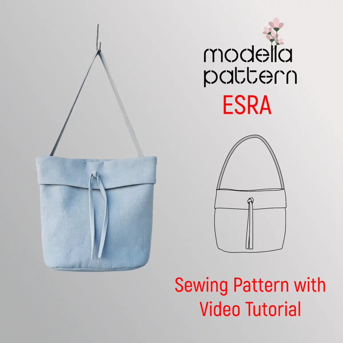 Patterns Modella Esra Bag Sewing Pattern PDF | Structured Everyday Handbag | Modella Pa ...