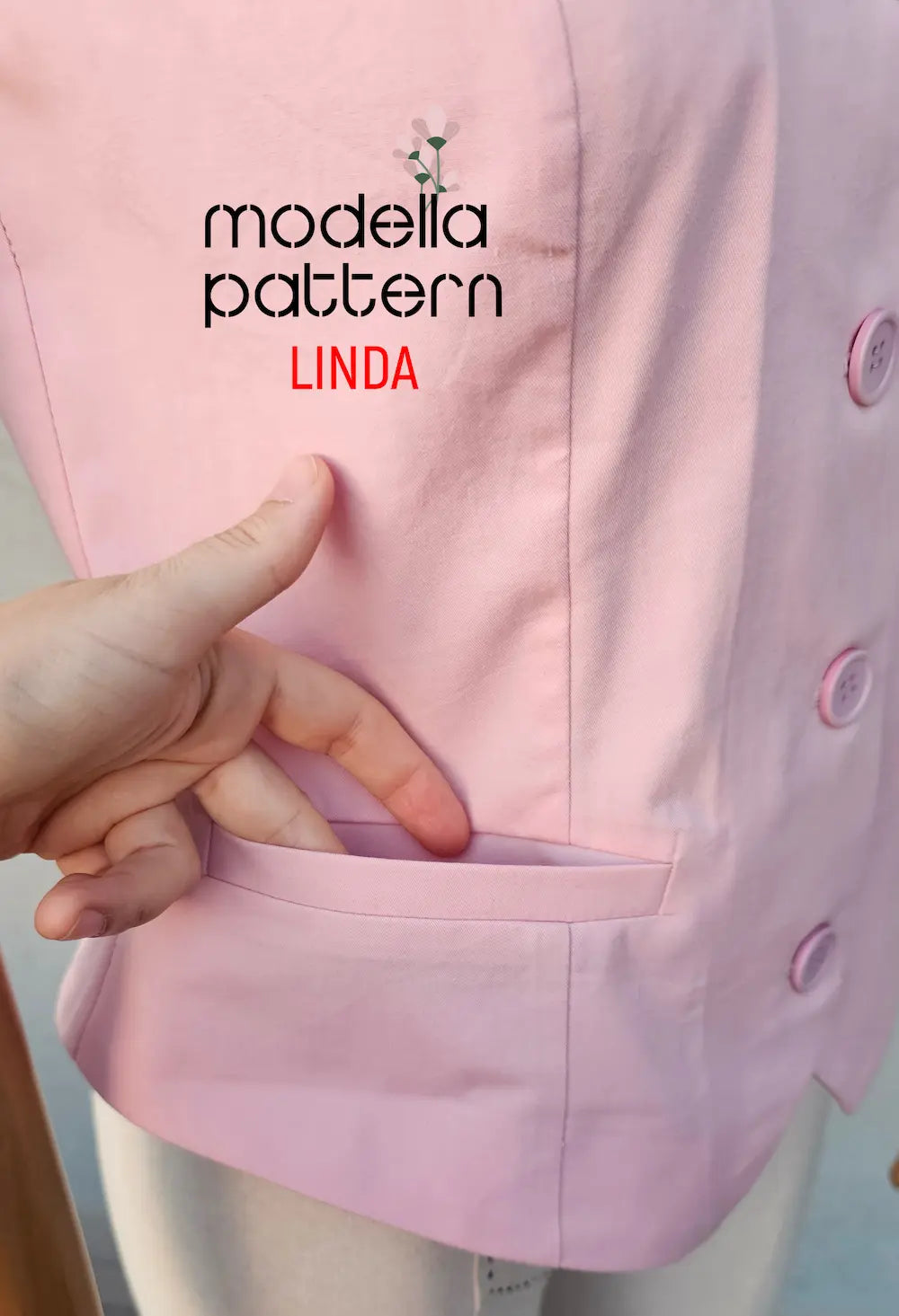 Linda Yelek Dikiş Kalıbı | Kadınlar İçin Düğmeli Yelek PDF | Gabardin Keten Yün