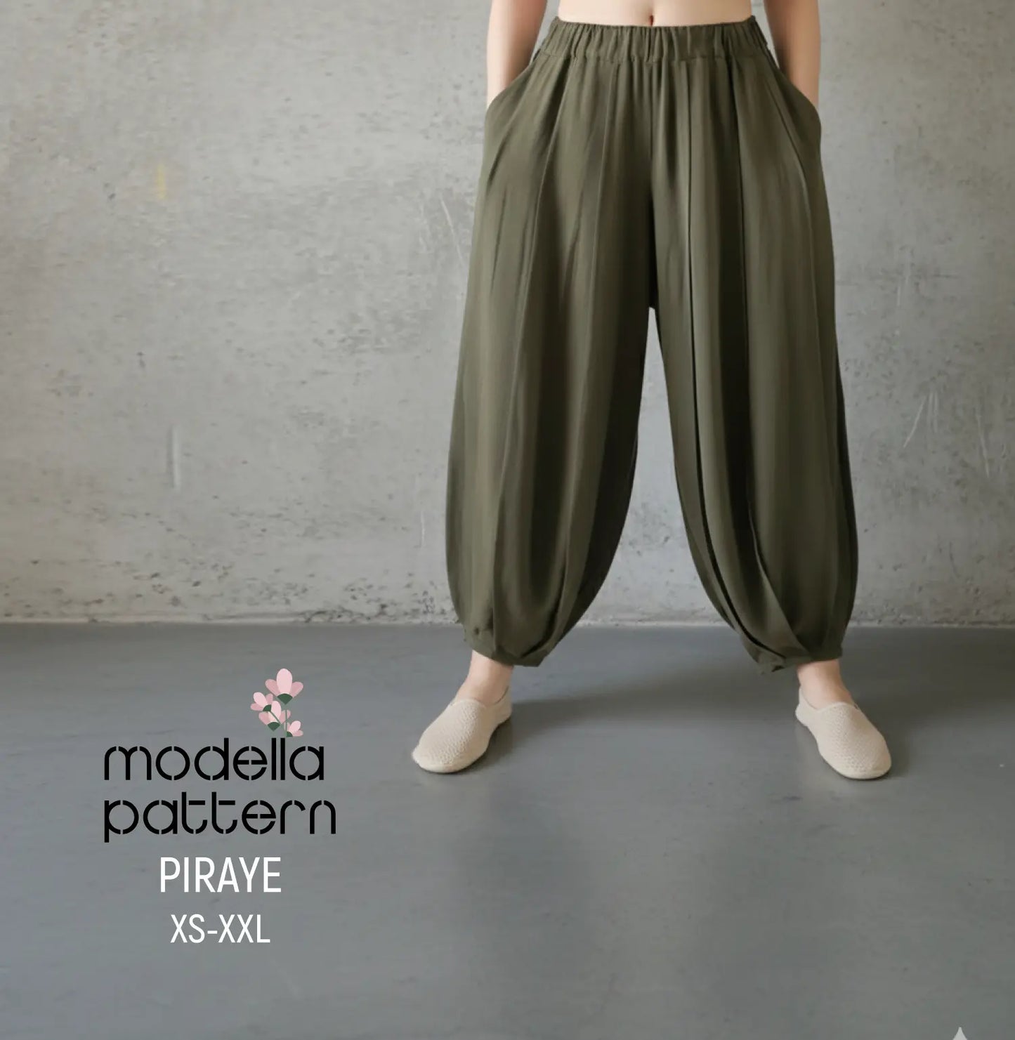 Piraye Segmented Yoga Pants Sewing Pattern | XS–XXL | Relaxed Fit, Drop-Crotch, Everyday Comfort