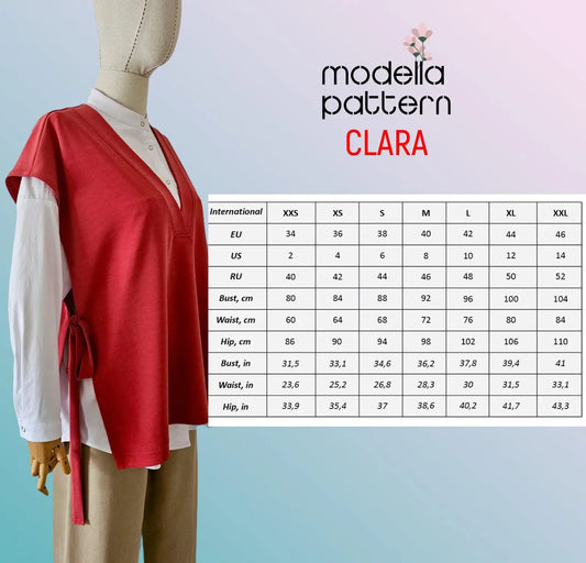 CLARA Sleeveless Knit Vest Sewing Pattern – PDF Download with Video Tutorial