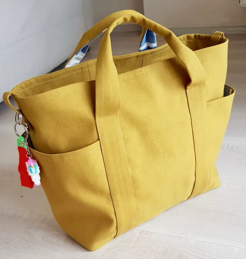 Tote Bag Sewing Pattern PDF – Everyday Zipper Bag