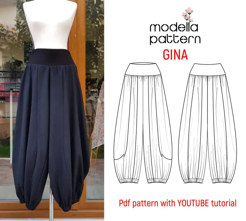 Gina Pants PDF Sewing Pattern | Sizes 1–5 | Modella – Modella Pattern