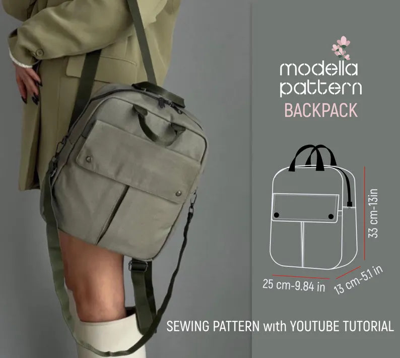 Backpack Sewing Pattern PDF | Intermediate Skill | Canvas or Faux Leather