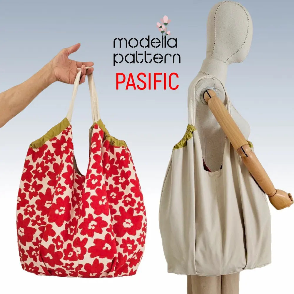 PASIFIC Shoulder Bag Sewing Pattern PDF, 3 Sizes Bundle, Reversible Slouchy Tote Bag, Beach Bag & Everyday Purse DIY, Beginner Friendly