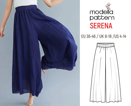 SERENA Wide-Leg Summer Pants - Digital Sewing Pattern (Sizes 34-46)