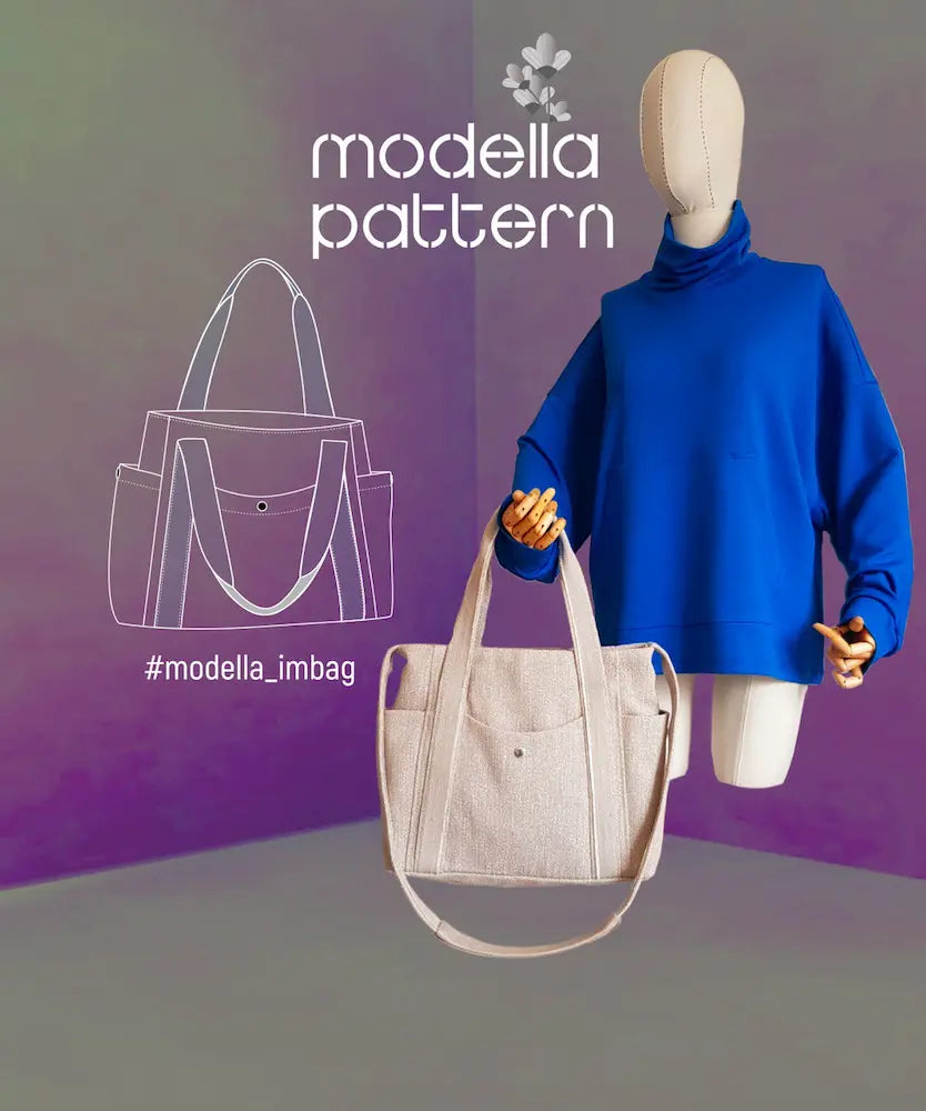 IMBag Sewing Pattern – Everyday Tote Bag with Pockets | PDF Digital Download