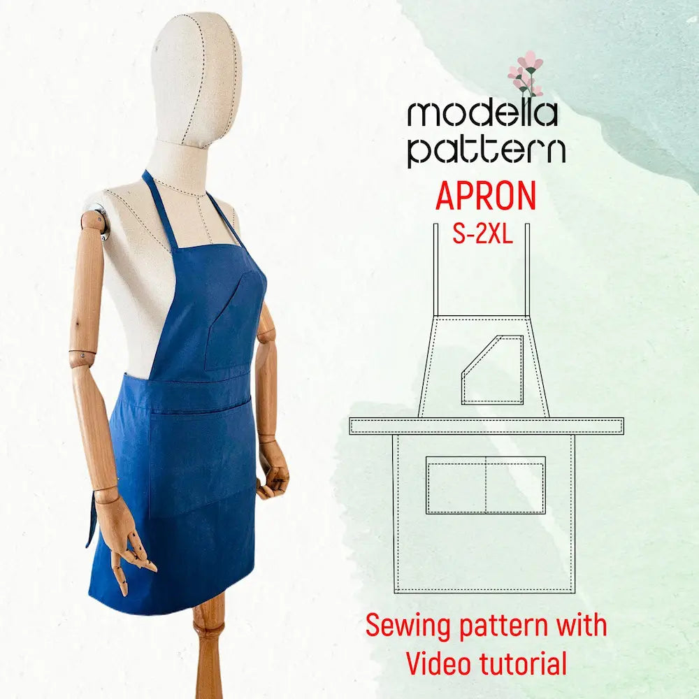 Modern Apron Sewing Pattern PDF | Sizes S-2XL