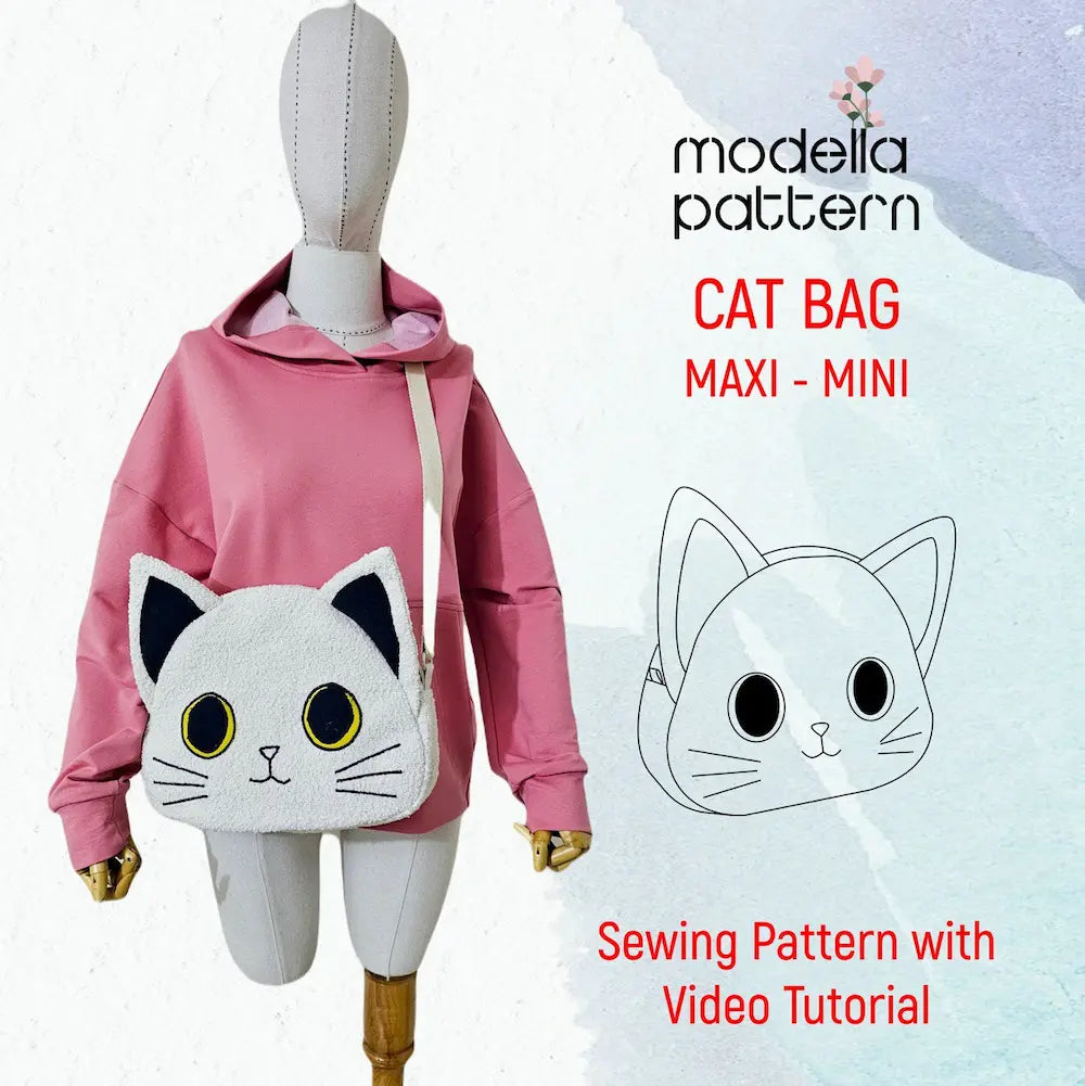CAT BAG - Adorable Cat-Shaped Crossbody Bag Sewing Pattern