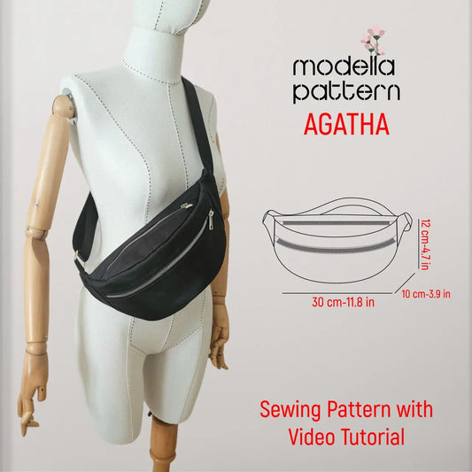 AGATHA Crossbody & Belt Bag Sewing Pattern | Unisex Fanny Pack PDF