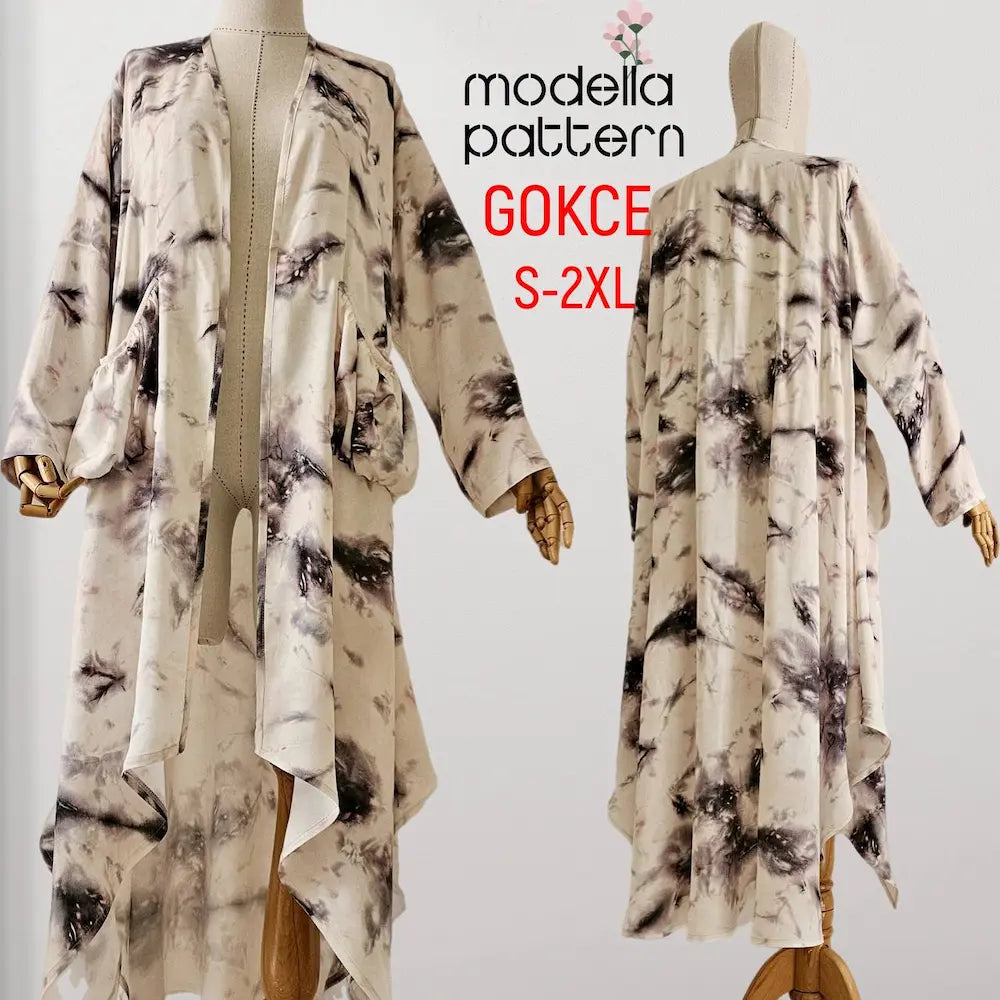 Gokce Abaya Sewing Pattern | Asymmetric Abaya with Pockets | Modest Dress PDF Pattern