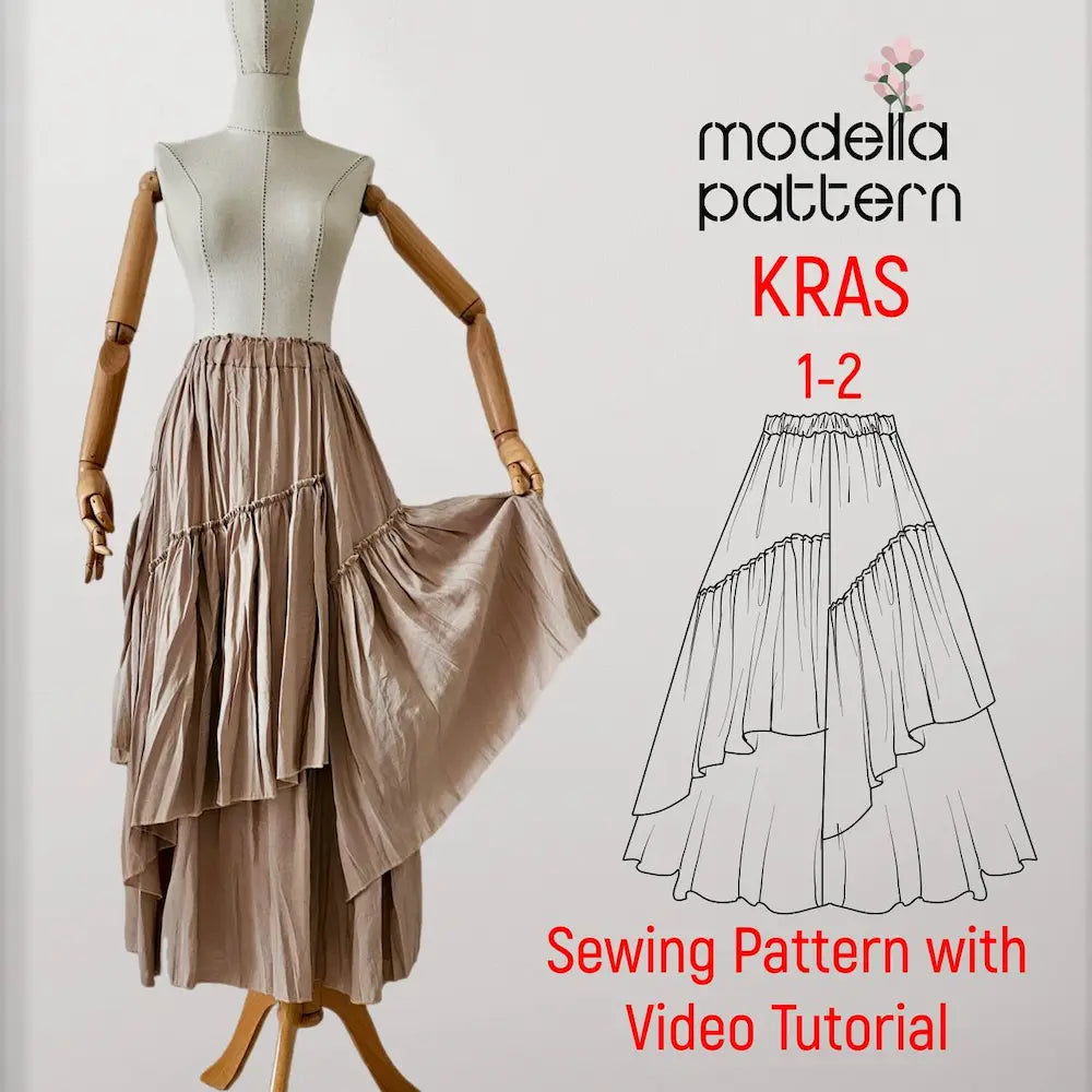 KRAS Skirt Sewing Pattern PDF – Layered Summer Skirt