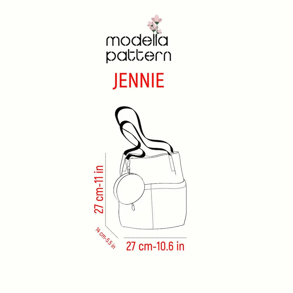 Jennie Bag Sewing Pattern PDF | Everyday Structured Bag + Bonus Coin Purse | Modella Patterns