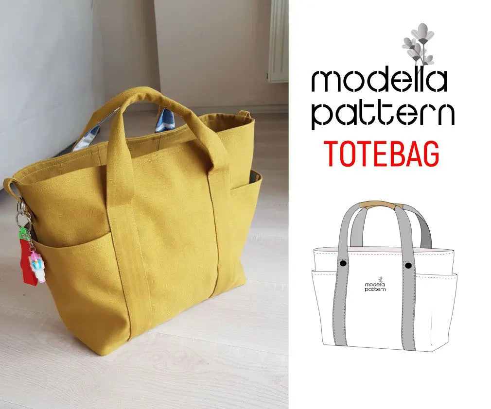 Tote Bag Sewing Pattern PDF – Everyday Zipper Bag