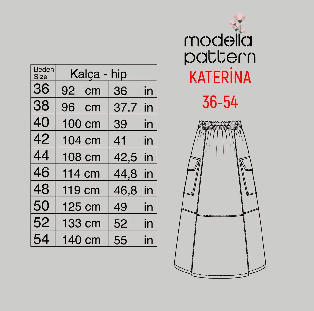 KATERINA Skirt Sewing Pattern – PDF Download