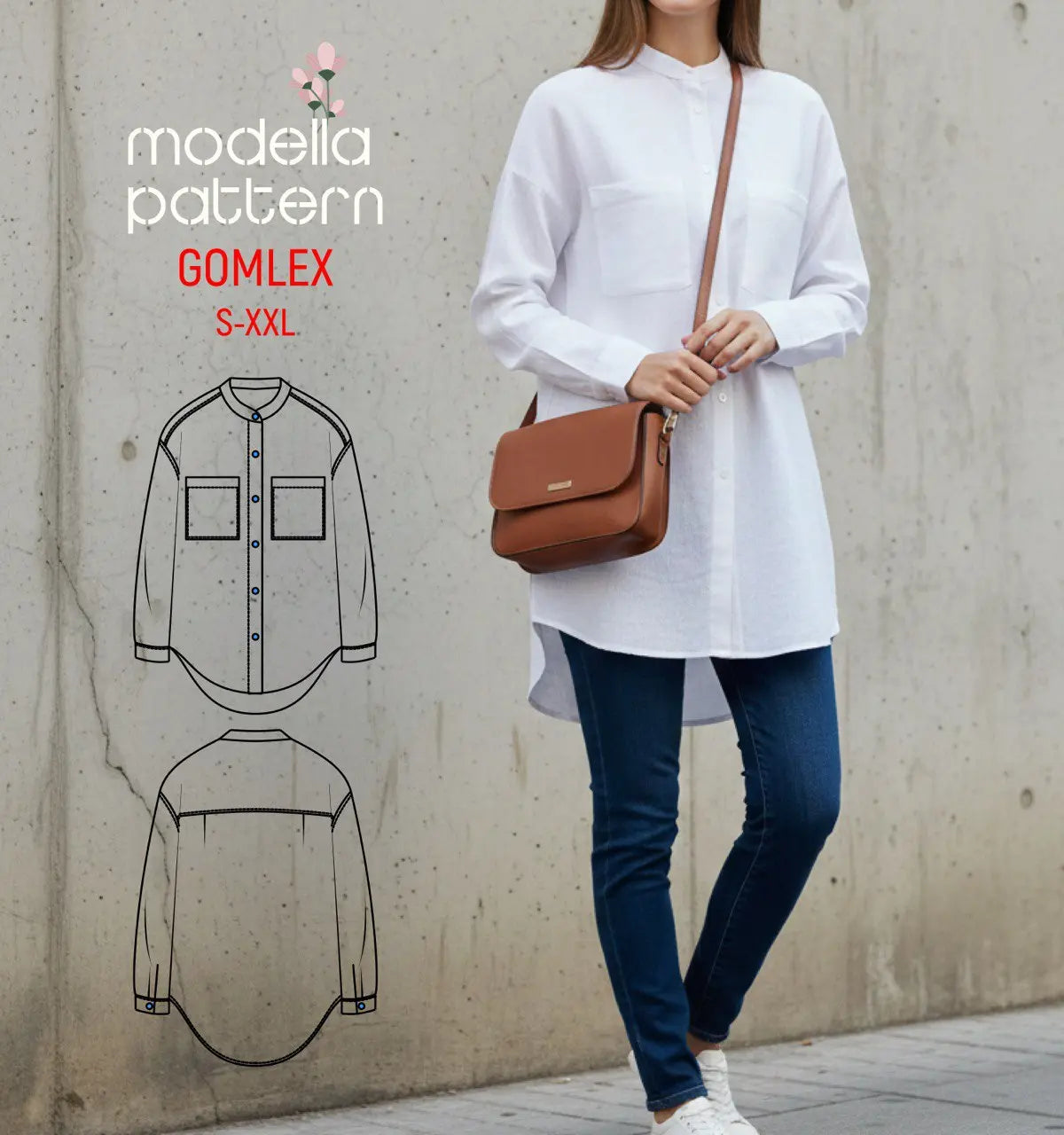 GOMLEX Oversize Gömlek Dikiş Kalıbı – Video Eğitimli PDF (S–2XL)
