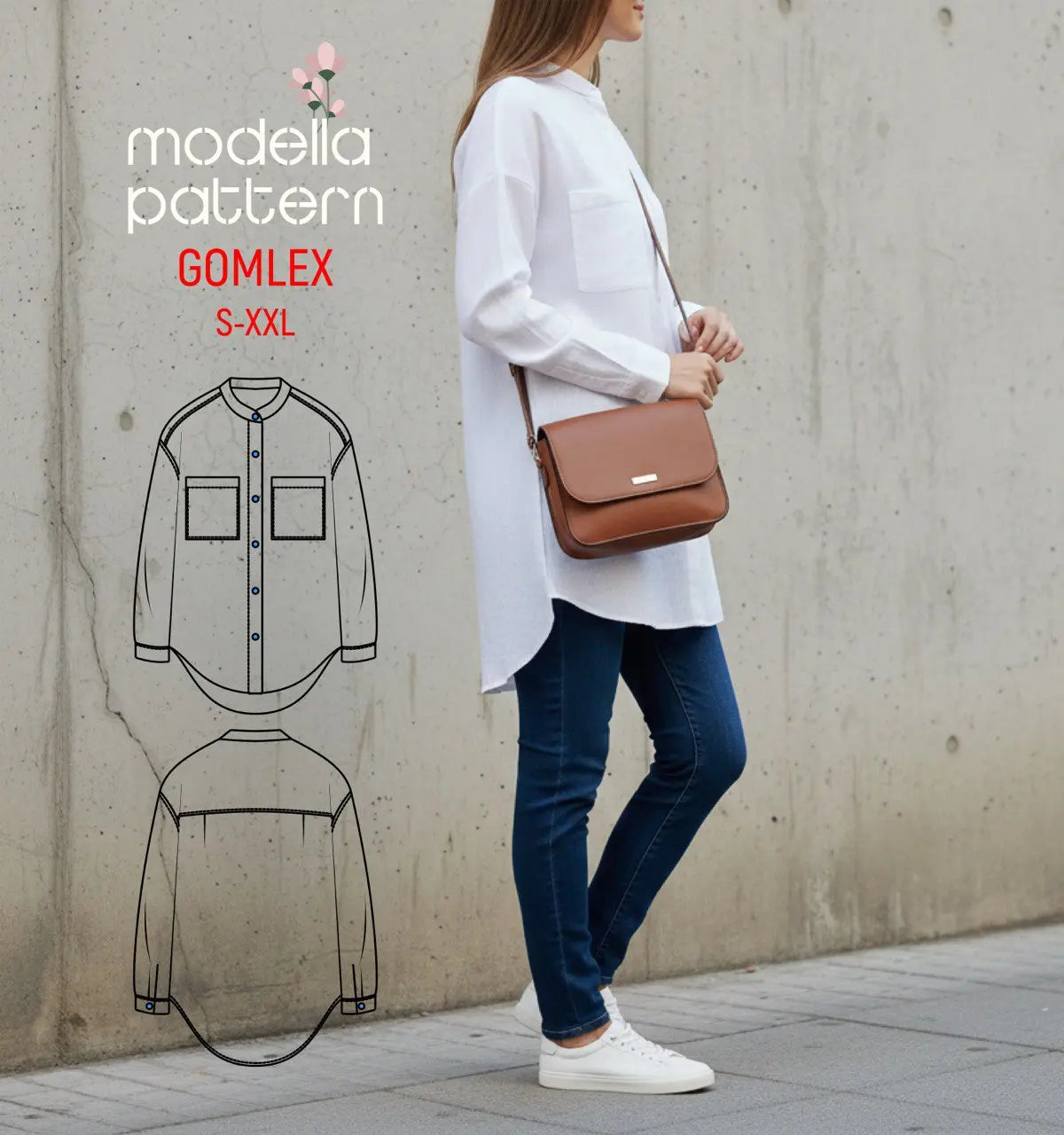 GOMLEX Oversize Gömlek Dikiş Kalıbı – Video Eğitimli PDF (S–2XL)