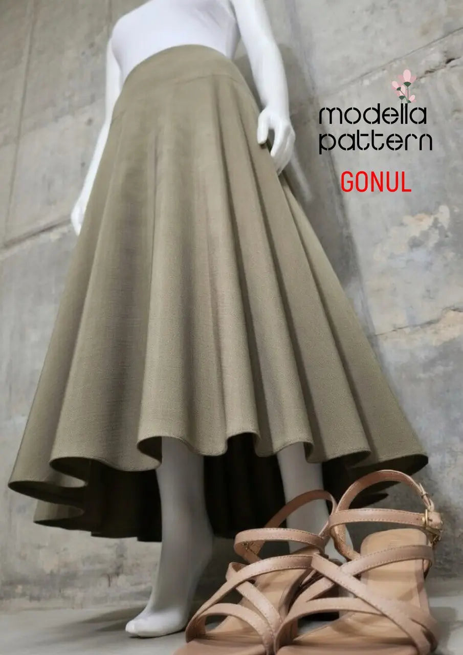 GONUL Corset-Waist Full Circle Skirt – Digital Sewing Pattern & Tutorial