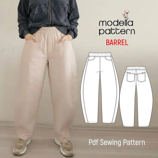 Barrel Leg Trousers Digital Sewing Pattern