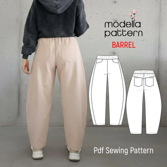 Barrel Leg Trousers Digital Sewing Pattern