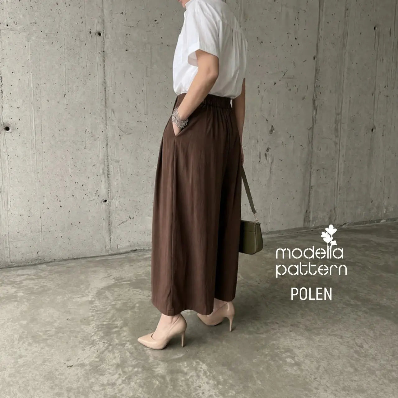 Digital PDF Sewing Pattern for Polen Skirt-Effect Pants. Sizes 36-50. Modella Pattern professional garment construction file.
