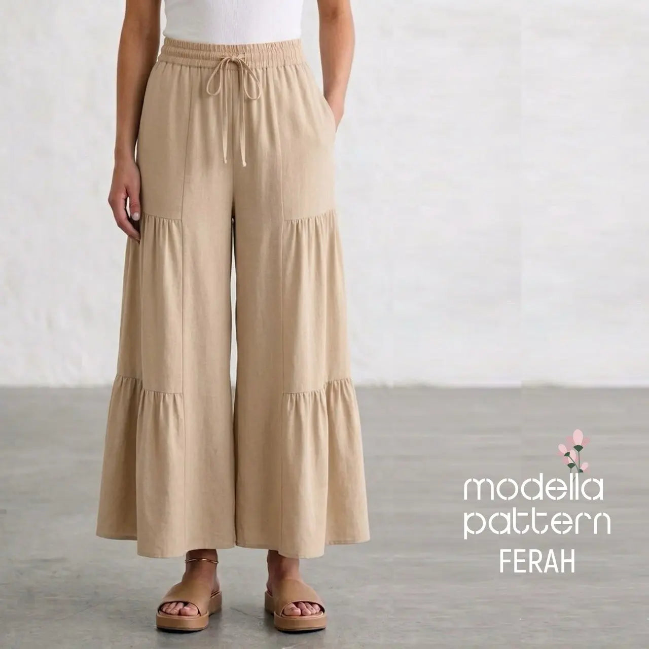 FERAH Multi-Panel Tiered Wide-Leg Pants - Digital Sewing Pattern Bundle