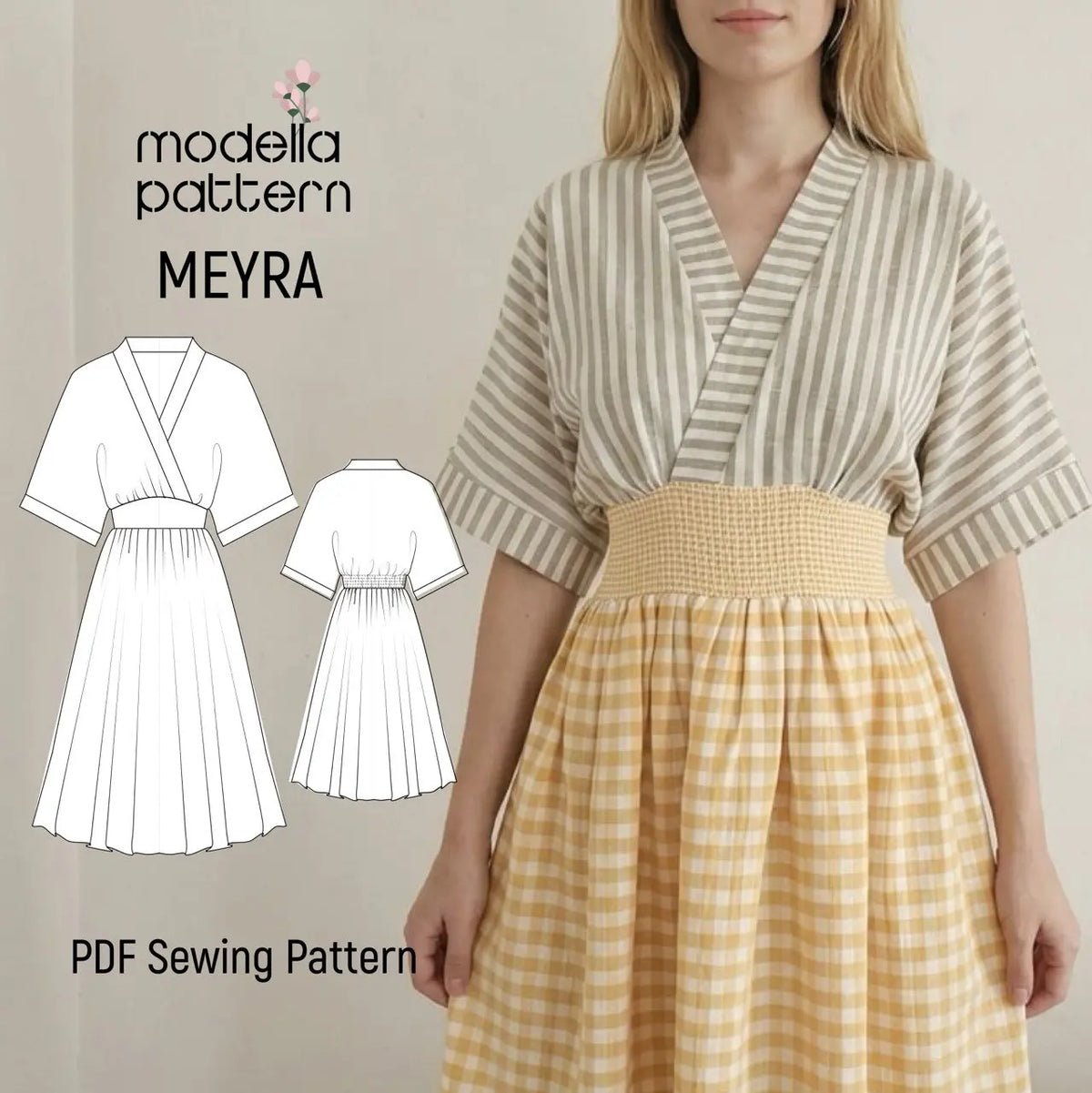 Patterns Modella Meyra Wrap Dress PDF Pattern | Sizes XS-XXL | Sustainable Sewing ...