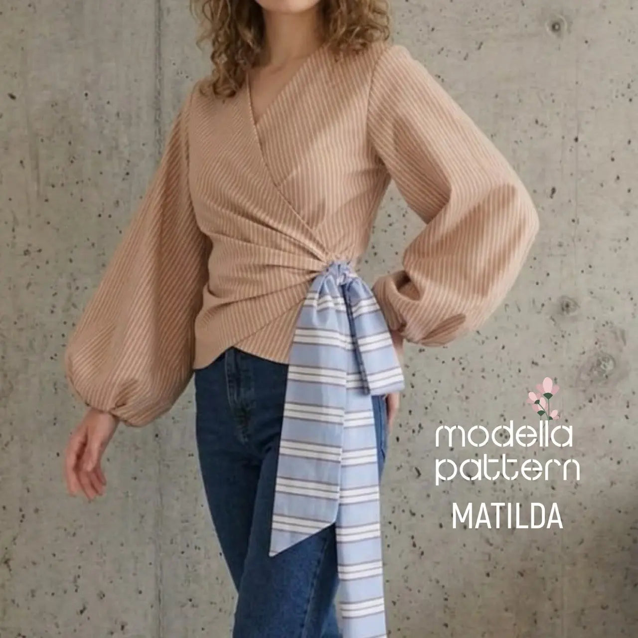Matilda Wrap Blouse | Draped Front & Balloon Sleeve | Digital PDF Sewing Pattern