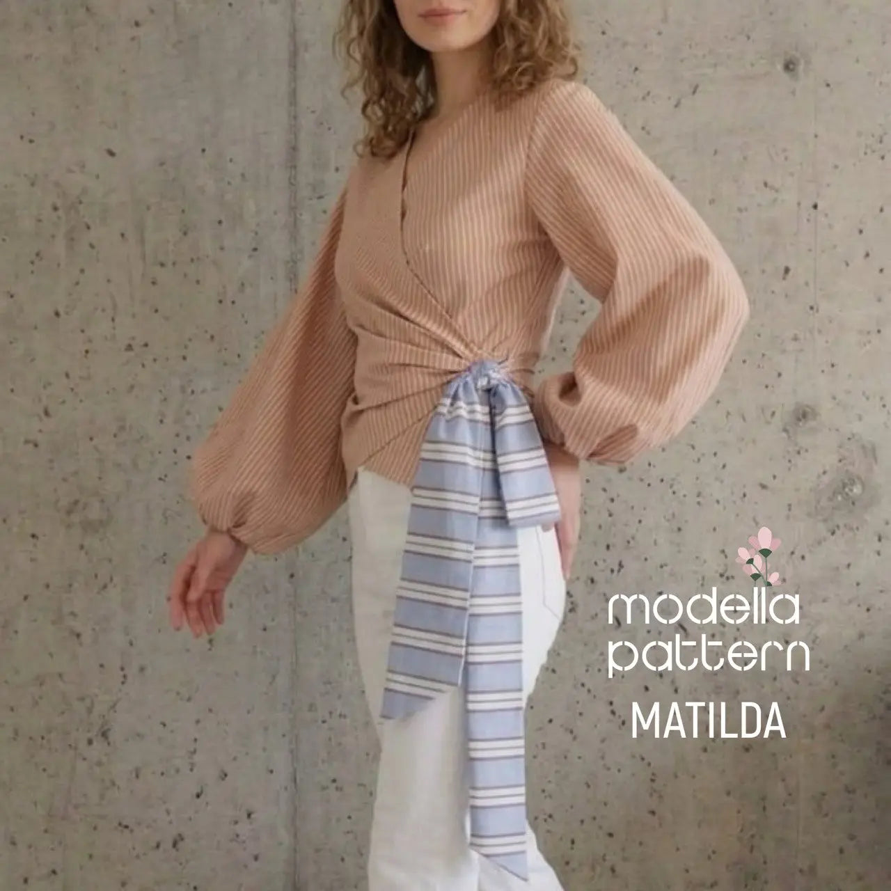 Matilda Wrap Blouse | Draped Front & Balloon Sleeve | Digital PDF Sewing Pattern