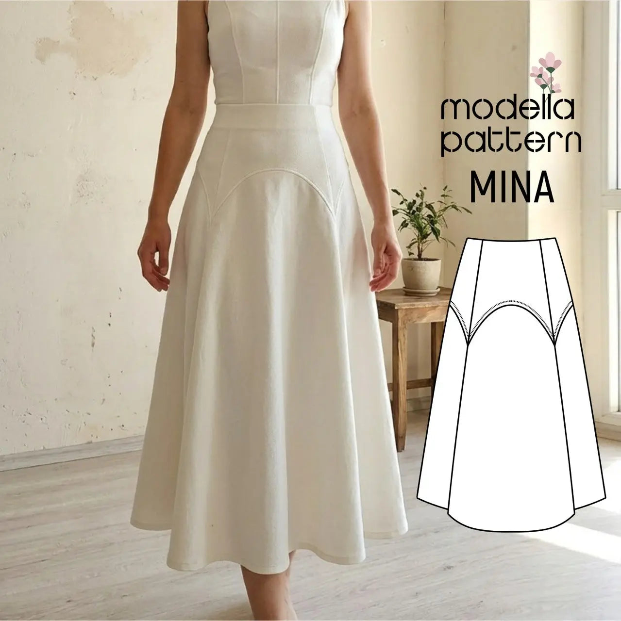 MINA Maxi Skirt Sewing Pattern PDF