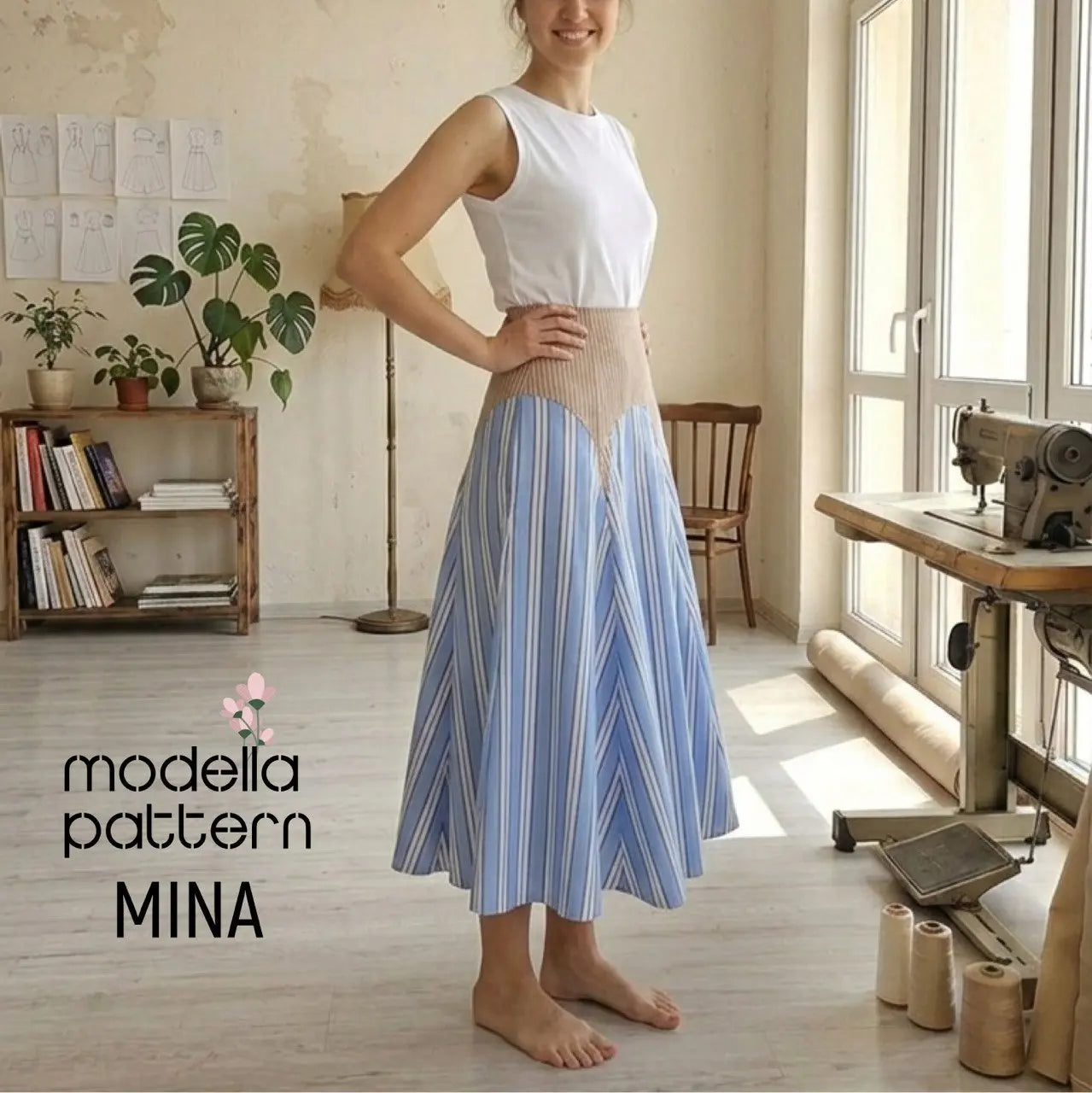 MINA Maxi Skirt Sewing Pattern PDF