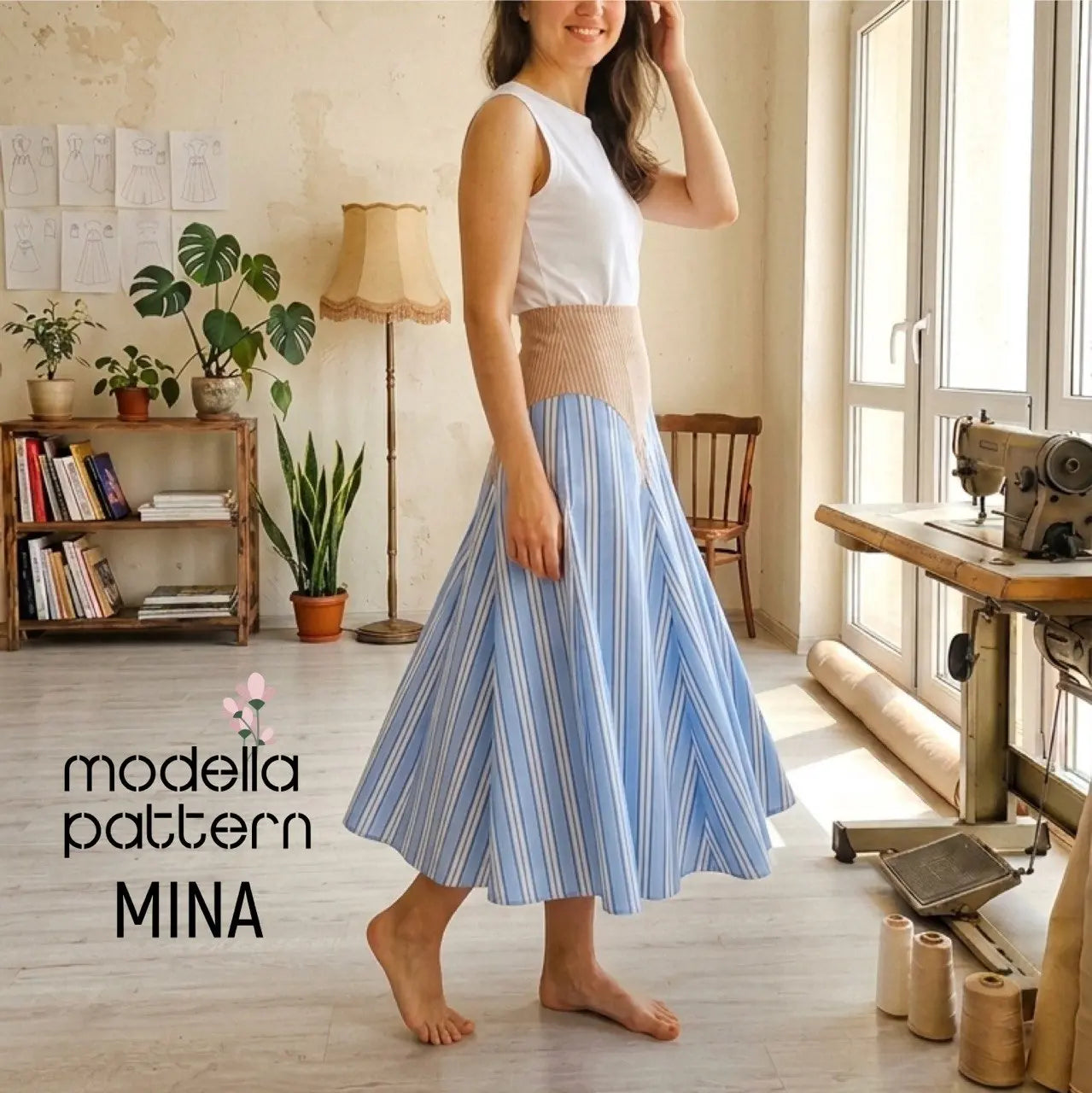 MINA Maxi Skirt Sewing Pattern PDF