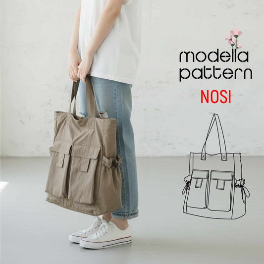 Nosi Bag Sewing Pattern | Spacious Tote Bag with Pockets | PDF Pattern