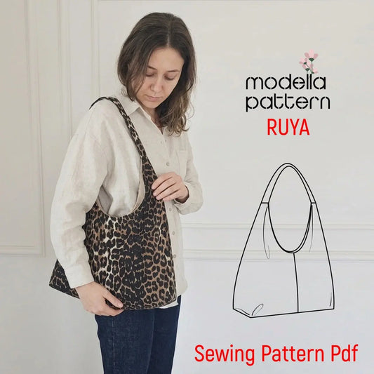 RUYA Shoulder Bag Sewing Pattern PDF, Lined Hobo Bag with Inner Pocket, Structured Tote DIY, Casual Daily Bag Pattern